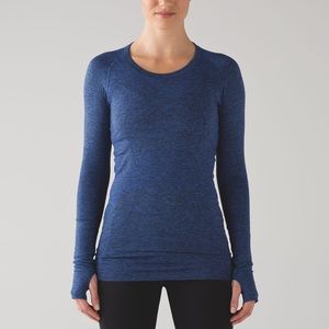 Swiftly Tech Long Sleeve - Cerulean Blue / Black